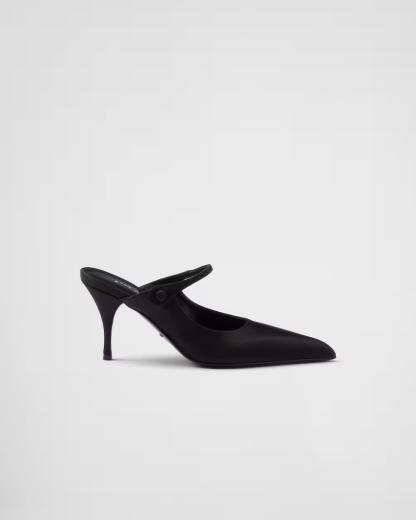 Satin high-heeled mules